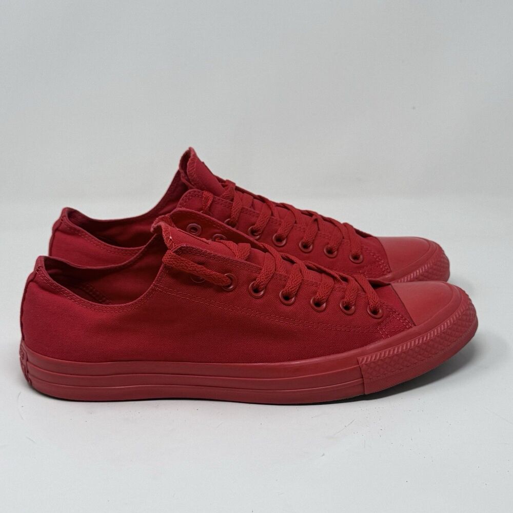 Converse All Star Sneakers Mens 12 Triple Red Canvas Low Top Grunge Shoes